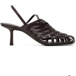 The Row EU 39 woven mule heels vegetable-tanned leather